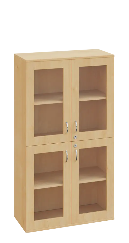 SPO 23 skříň 4-dveřová/ sklo lamino - javor horský